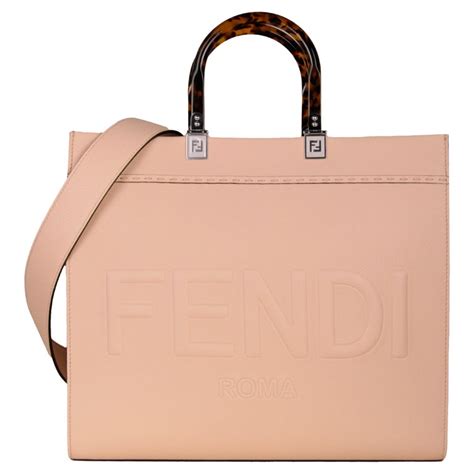 fendi leather shopper tote|fendi shopper tote on sale.